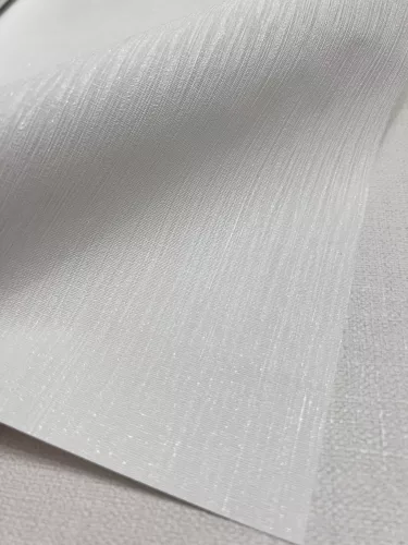 Fehér csillogó texturált egyszínű (lángálló, mosható) vlies-vinyl tapéta
