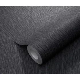   Fekete csillogó texturált egyszínű (lángálló, mosható) vlies-vinyl tapéta