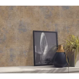   Elle Decoration 4 betonmintás arany-enyhén s.kékes (lángálló, mosható) vlies-vinyl tapéta