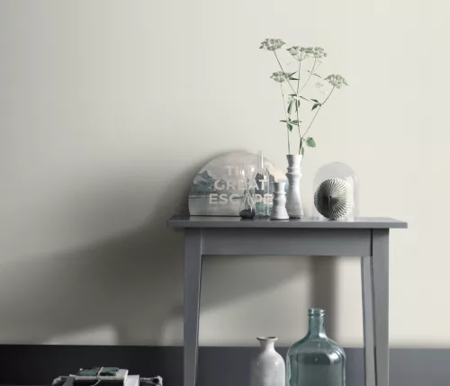 Elle Decoration 4 Törtfehér egyszínű textilhatású (lángálló, mosható) vlies-vinyl tapéta