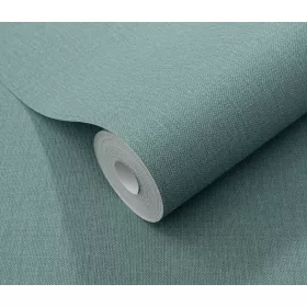   Elle Decoration 4 Halvány petrolzöld egyszínű textilhatású (lángálló, mosható) vlies-vinyl tapéta