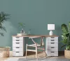 Elle Decoration 4 Halvány petrolzöld egyszínű textilhatású (lángálló, mosható) vlies-vinyl tapéta