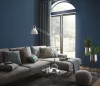 Elle Decoration 4 Sötétkék egyszínű textilhatású (lángálló, mosható) vlies-vinyl tapéta