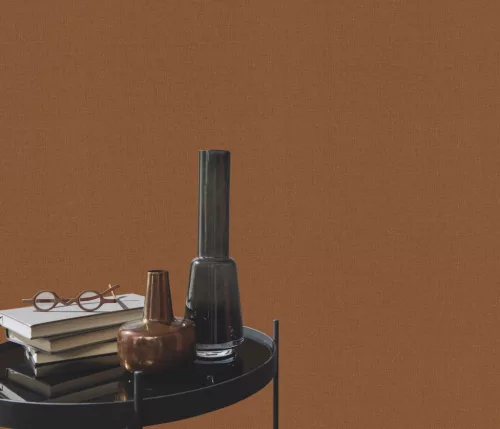 Elle Decoration 4 Terracotta egyszínű textilhatású (lángálló, mosható) vlies-vinyl tapéta