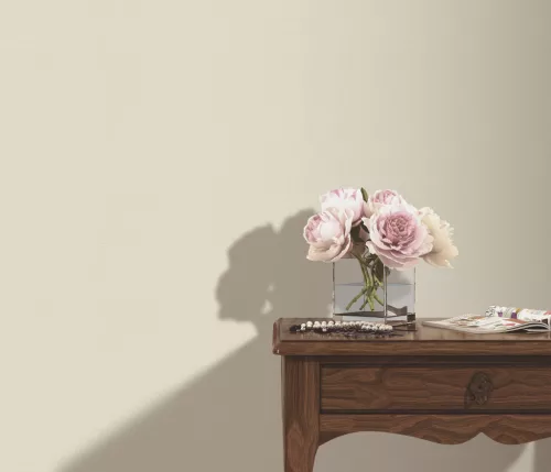 Elle Decoration 4 Halványbézs egyszínű textilhatású (lángálló, mosható) vlies-vinyl tapéta