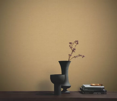 Elle Decoration 4 Fényes arany egyszínű textilhatású (lángálló, mosható) vlies-vinyl tapéta