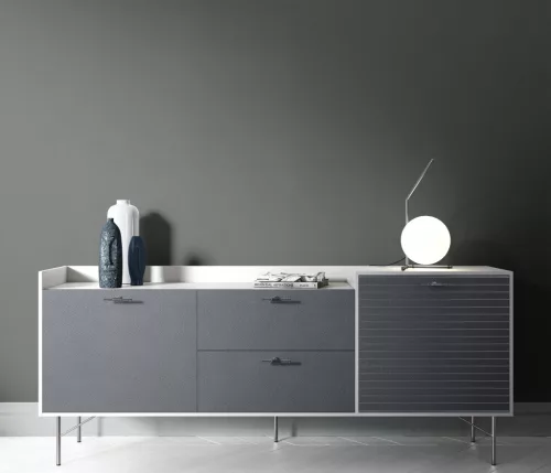 Elle Decoration 4 Sötétszürkés-barna egyszínű textilhatású (lángálló, mosható) vlies-vinyl tapéta