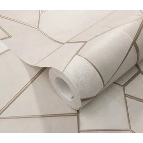   Elle Decoration 4 Krém-fehér-arany modern mintás (lángálló, mosható) vlies-vinyl tapéta