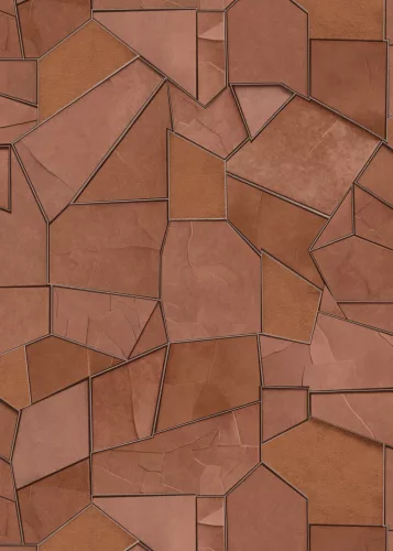 Elle Decoration 4 Terracotta-arany modern mintás (lángálló, mosható) vlies-vinyl tapéta