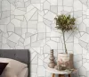 Elle Decoration 4 Fehér-szürke-ezüst modern mintás (lángálló, mosható) vlies-vinyl tapéta