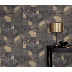   Elle Decoration 4 Szürkésbarna-arany modern mintás (lángálló, mosható) vlies-vinyl tapéta