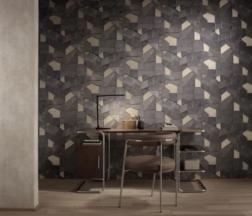 Elle Decoration 4 Szürkésbarna-arany modern mintás (lángálló, mosható) vlies-vinyl tapéta
