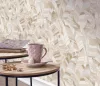 Elle Decoration 4 Bézs-krém levél mintás (lángálló, mosható) vlies-vinyl tapéta