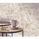 Elle Decoration 4 Bézs-krém levél mintás (lángálló, mosható) vlies-vinyl tapéta