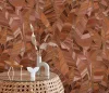 Elle Decoration 4 Terracotta-arany levél mintás (lángálló, mosható) vlies-vinyl tapéta