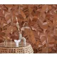 Elle Decoration 4 Terracotta-arany levél mintás (lángálló, mosható) vlies-vinyl tapéta