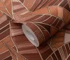 Elle Decoration 4 Terracotta-arany levél mintás (lángálló, mosható) vlies-vinyl tapéta