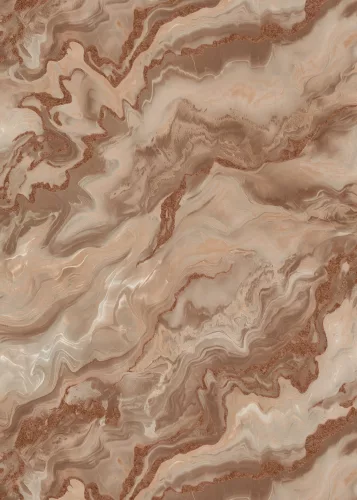 Elle Decoration 4 Terracotta-bronzos márvány mintás (lángálló, mosható) vlies-vinyl tapéta