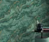 Elle Decoration 4 Türkiz-arany márvány mintás (lángálló, mosható) vlies-vinyl tapéta