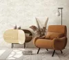 Elle Decoration 4 Fehér-gyöngyház fa és levél mintás (lángálló, mosható) vlies-vinyl tapéta