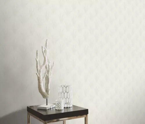 Elle Decoration 4 Törtfehér-gyöngyház art deco mintás (lángálló, mosható) vlies-vinyl tapéta