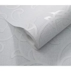   Opus: Szürke–ezüst klasszikus ornamentika (mosható) vlies alapon hab felületű tapéta