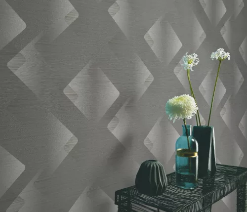 Elysium króm modern fényes (lángálló, mosható) vlies-vinyl tapéta