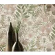 Secret Garden: Rózsaszín virágok zöld levelekkel (lángálló, mosható) vlies-vinyl tapéta