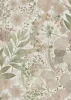 Secret Garden: Rózsaszín virágok zöld levelekkel (lángálló, mosható) vlies-vinyl tapéta