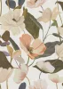 Secret Garden: Fehér alapon barack színű nagy magnóliás (lángálló, mosható) vlies-vinyl tapéta