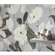 Secret Garden: Liláskék alapon fehér színű nagy magnóliás (lángálló, mosható) vlies-vinyl tapéta