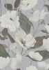 Secret Garden: Liláskék alapon fehér színű nagy magnóliás (lángálló, mosható) vlies-vinyl tapéta