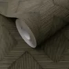 Secret Garden: Sötétbarnás-zöld beütéssel geometria mintás (lángálló, mosható) vlies-vinyl tapéta