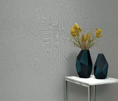 Secret Garden: Egyszínűközép szürke lenes hatású textúrájú (lángálló, mosható) vlies-vinyl tapéta