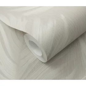   Szürkésbarna alapon tollas csillámos elegáns strukturált vlies-vinyl tapéta