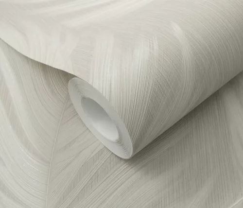 Szürkésbarna alapon tollas csillámos elegáns strukturált vlies-vinyl tapéta