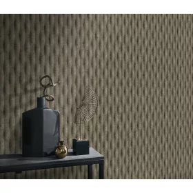   Barna matt hullám mintás (lángálló, mosható) vlies-vinyl tapéta