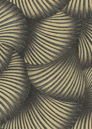 Fekete-arany designer mintás (lángálló, mosható) vlies-vinyl tapéta