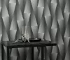 Ezüst-fekete 3D mintás (lángálló, mosható) vlies-vinyl tapéta
