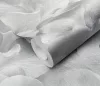 Ezüst csillogó metálos Ginkgo mintás (lángálló, mosható) vlies-vinyl tapéta