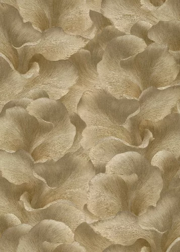 Arany csillogó metálos Ginkgo mintás (lángálló, mosható) vlies-vinyl tapéta