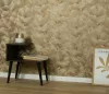 Arany csillogó metálos Ginkgo mintás (lángálló, mosható) vlies-vinyl tapéta
