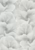 Ezüst-szürke-krém csillogó metálos Ginkgo mintás (lángálló, mosható) vlies-vinyl tapéta