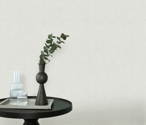 Fehér ezüst csillámos elegáns egyszínű strukturált vlies-vinyl tapéta