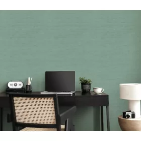   Sötétebb petrol zöld alapon ezüst csillámos elegáns egyszínű strukturált vlies-vinyl tapéta