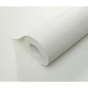   Fehér matt egyszínű szövött textil hatású (lángálló, mosható) vlies-vinyl tapéta