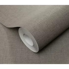   Szürke matt egyszínű szövött textil hatású (lángálló, mosható) vlies-vinyl tapéta