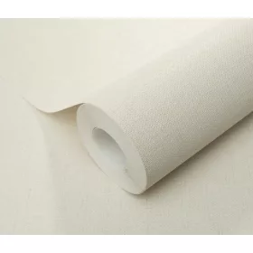   Krém matt egyszínű szövött textil hatású (lángálló, mosható) vlies-vinyl tapéta