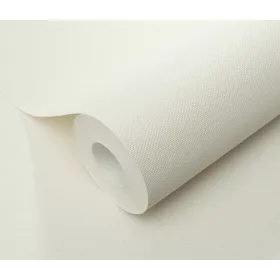  Törtfehér matt egyszínű szövött textil hatású (lángálló, mosható) vlies-vinyl tapéta