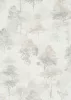 Forest Dreams: Halványbézs és szürke sznvilágú erdei fa mintás (lángálló, mosható) vlies-vinyl tapéta